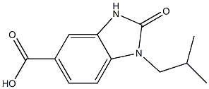 1-(2-methylpropyl)-2-oxo-2,3-dihydro-1H-1,3-benzodiazole-5-carboxylic acid Struktur