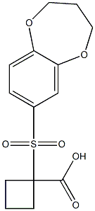 1-(3,4-dihydro-2H-1,5-benzodioxepin-7-ylsulfonyl)cyclobutanecarboxylic acid Struktur