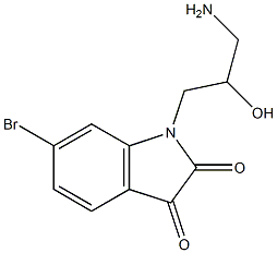 1-(3-amino-2-hydroxypropyl)-6-bromo-2,3-dihydro-1H-indole-2,3-dione Struktur