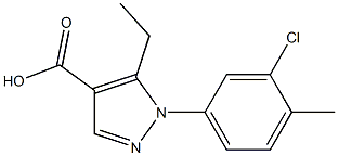 1-(3-chloro-4-methylphenyl)-5-ethyl-1H-pyrazole-4-carboxylic acid Struktur