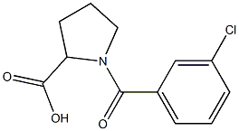 1-(3-chlorobenzoyl)pyrrolidine-2-carboxylic acid Struktur