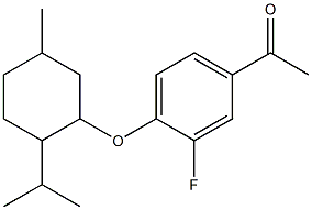 1-(3-fluoro-4-{[5-methyl-2-(propan-2-yl)cyclohexyl]oxy}phenyl)ethan-1-one Struktur