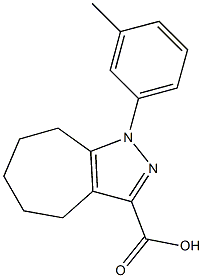 1-(3-methylphenyl)-1,4,5,6,7,8-hexahydrocyclohepta[c]pyrazole-3-carboxylic acid Struktur