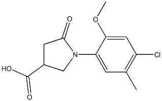 1-(4-chloro-2-methoxy-5-methylphenyl)-5-oxopyrrolidine-3-carboxylic acid Struktur