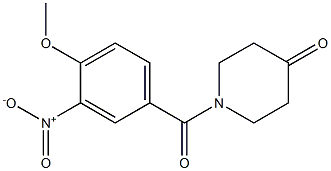 1-(4-methoxy-3-nitrobenzoyl)piperidin-4-one Struktur