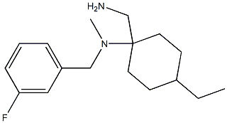 1-(aminomethyl)-4-ethyl-N-[(3-fluorophenyl)methyl]-N-methylcyclohexan-1-amine Struktur