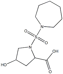 1-(azepane-1-sulfonyl)-4-hydroxypyrrolidine-2-carboxylic acid Struktur