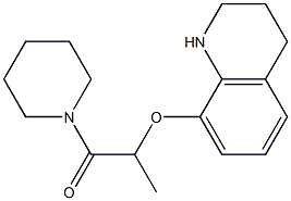 1-(piperidin-1-yl)-2-(1,2,3,4-tetrahydroquinolin-8-yloxy)propan-1-one Struktur