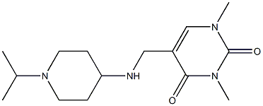 1,3-dimethyl-5-({[1-(propan-2-yl)piperidin-4-yl]amino}methyl)-1,2,3,4-tetrahydropyrimidine-2,4-dione Struktur