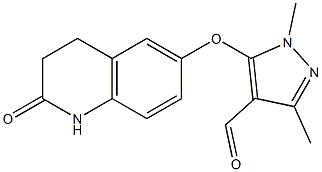 1,3-dimethyl-5-[(2-oxo-1,2,3,4-tetrahydroquinolin-6-yl)oxy]-1H-pyrazole-4-carbaldehyde Struktur