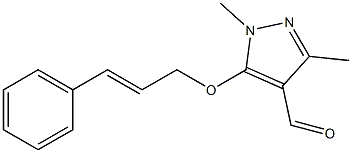 1,3-dimethyl-5-[(3-phenylprop-2-en-1-yl)oxy]-1H-pyrazole-4-carbaldehyde Struktur