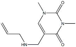 1,3-dimethyl-5-[(prop-2-en-1-ylamino)methyl]-1,2,3,4-tetrahydropyrimidine-2,4-dione Struktur