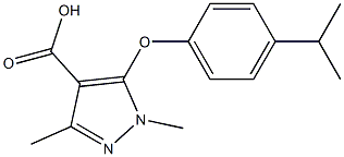 1,3-dimethyl-5-[4-(propan-2-yl)phenoxy]-1H-pyrazole-4-carboxylic acid Struktur