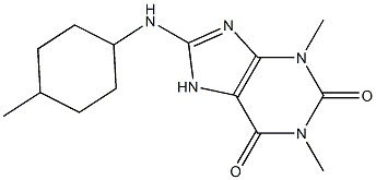 1,3-dimethyl-8-[(4-methylcyclohexyl)amino]-2,3,6,7-tetrahydro-1H-purine-2,6-dione Struktur