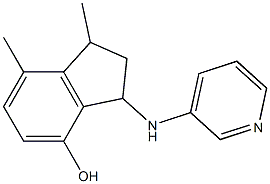 1,7-dimethyl-3-(pyridin-3-ylamino)-2,3-dihydro-1H-inden-4-ol Struktur