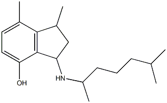 1,7-dimethyl-3-[(6-methylheptan-2-yl)amino]-2,3-dihydro-1H-inden-4-ol Struktur