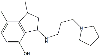 1,7-dimethyl-3-{[3-(pyrrolidin-1-yl)propyl]amino}-2,3-dihydro-1H-inden-4-ol Struktur