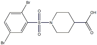 1-[(2,5-dibromobenzene)sulfonyl]piperidine-4-carboxylic acid Struktur