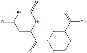 1-[(2,6-dioxo-1,2,3,6-tetrahydropyrimidin-4-yl)carbonyl]piperidine-3-carboxylic acid Struktur