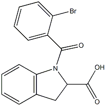 1-[(2-bromophenyl)carbonyl]-2,3-dihydro-1H-indole-2-carboxylic acid Struktur