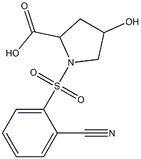 1-[(2-cyanobenzene)sulfonyl]-4-hydroxypyrrolidine-2-carboxylic acid Struktur