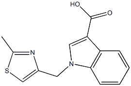 1-[(2-methyl-1,3-thiazol-4-yl)methyl]-1H-indole-3-carboxylic acid Struktur