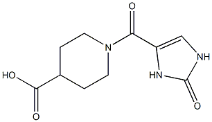 1-[(2-oxo-2,3-dihydro-1H-imidazol-4-yl)carbonyl]piperidine-4-carboxylic acid Struktur