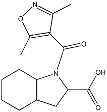 1-[(3,5-dimethyl-1,2-oxazol-4-yl)carbonyl]-octahydro-1H-indole-2-carboxylic acid Struktur