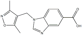 1-[(3,5-dimethyl-1,2-oxazol-4-yl)methyl]-1H-1,3-benzodiazole-5-carboxylic acid Struktur