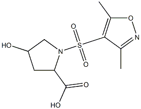 1-[(3,5-dimethyl-1,2-oxazole-4-)sulfonyl]-4-hydroxypyrrolidine-2-carboxylic acid Struktur