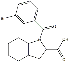 1-[(3-bromophenyl)carbonyl]-octahydro-1H-indole-2-carboxylic acid Struktur