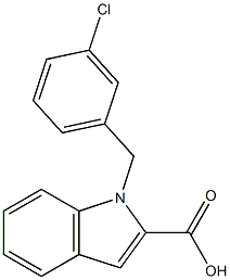 1-[(3-chlorophenyl)methyl]-1H-indole-2-carboxylic acid Struktur