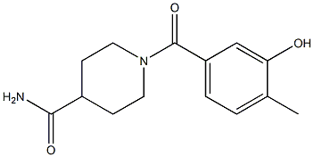 1-[(3-hydroxy-4-methylphenyl)carbonyl]piperidine-4-carboxamide Struktur