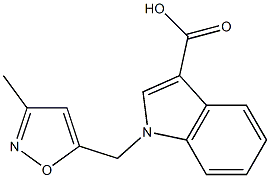 1-[(3-methyl-1,2-oxazol-5-yl)methyl]-1H-indole-3-carboxylic acid Struktur