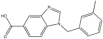 1-[(3-methylphenyl)methyl]-1H-1,3-benzodiazole-5-carboxylic acid Struktur