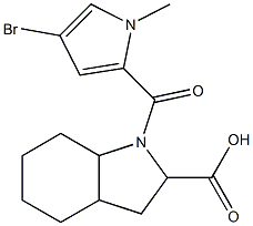 1-[(4-bromo-1-methyl-1H-pyrrol-2-yl)carbonyl]-octahydro-1H-indole-2-carboxylic acid Struktur