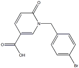 1-[(4-bromophenyl)methyl]-6-oxo-1,6-dihydropyridine-3-carboxylic acid Struktur