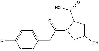 1-[(4-chlorophenyl)acetyl]-4-hydroxypyrrolidine-2-carboxylic acid Struktur