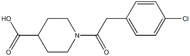 1-[(4-chlorophenyl)acetyl]piperidine-4-carboxylic acid Struktur