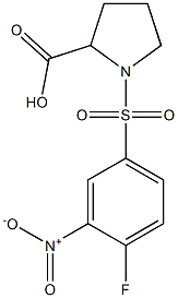 1-[(4-fluoro-3-nitrobenzene)sulfonyl]pyrrolidine-2-carboxylic acid Struktur