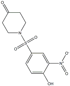 1-[(4-hydroxy-3-nitrobenzene)sulfonyl]piperidin-4-one Struktur