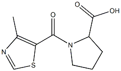 1-[(4-methyl-1,3-thiazol-5-yl)carbonyl]pyrrolidine-2-carboxylic acid Struktur