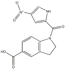 1-[(4-nitro-1H-pyrrol-2-yl)carbonyl]indoline-5-carboxylic acid Struktur