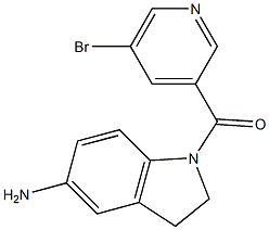 1-[(5-bromopyridin-3-yl)carbonyl]-2,3-dihydro-1H-indol-5-amine Struktur