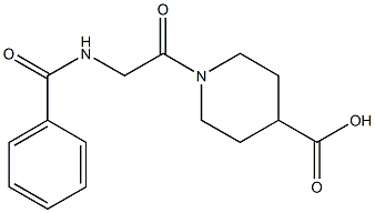 1-[(benzoylamino)acetyl]piperidine-4-carboxylic acid Struktur