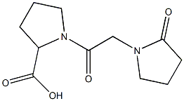 1-[2-(2-oxopyrrolidin-1-yl)acetyl]pyrrolidine-2-carboxylic acid Struktur