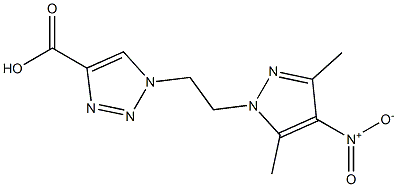 1-[2-(3,5-dimethyl-4-nitro-1H-pyrazol-1-yl)ethyl]-1H-1,2,3-triazole-4-carboxylic acid Struktur