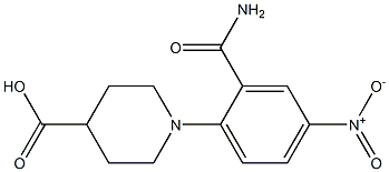 1-[2-(aminocarbonyl)-4-nitrophenyl]piperidine-4-carboxylic acid Struktur