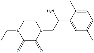 1-[2-amino-2-(2,5-dimethylphenyl)ethyl]-4-ethylpiperazine-2,3-dione Struktur