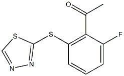 1-[2-fluoro-6-(1,3,4-thiadiazol-2-ylsulfanyl)phenyl]ethan-1-one Struktur